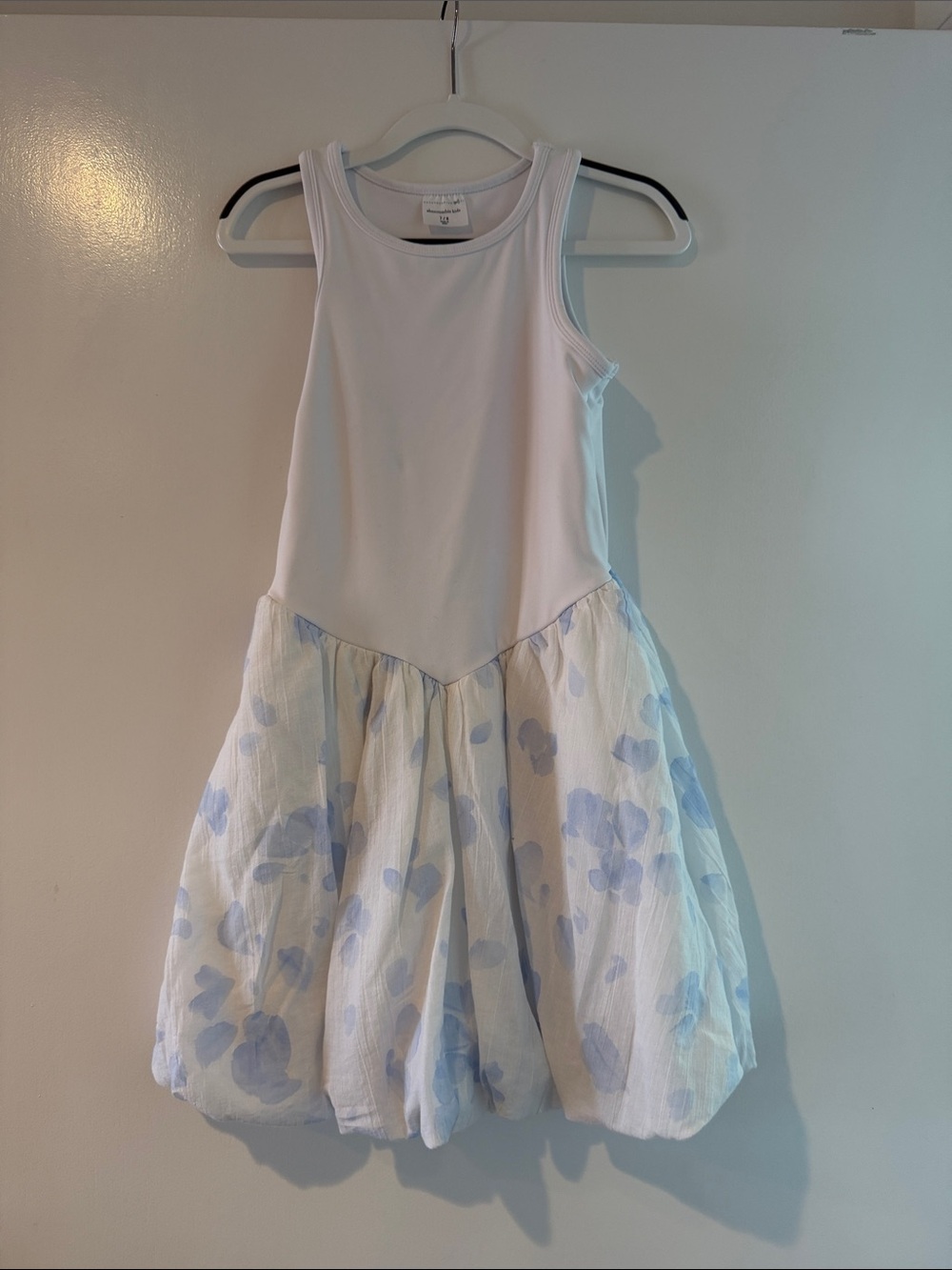 abercrombie kids White Tank Dress with Light Blue Floral Skirt